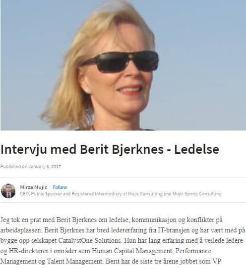 Intervju om ledelse - Berit Bjerknes